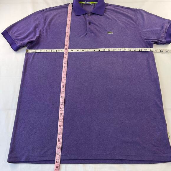 Lacoste Purple Polo Shirt men’s Size 7 2XL Crocodile Alligator Short Sleeve - Picture 5 of 6